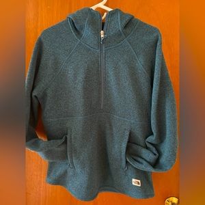 Wms medium Northface fleece hoodie NWOT teal